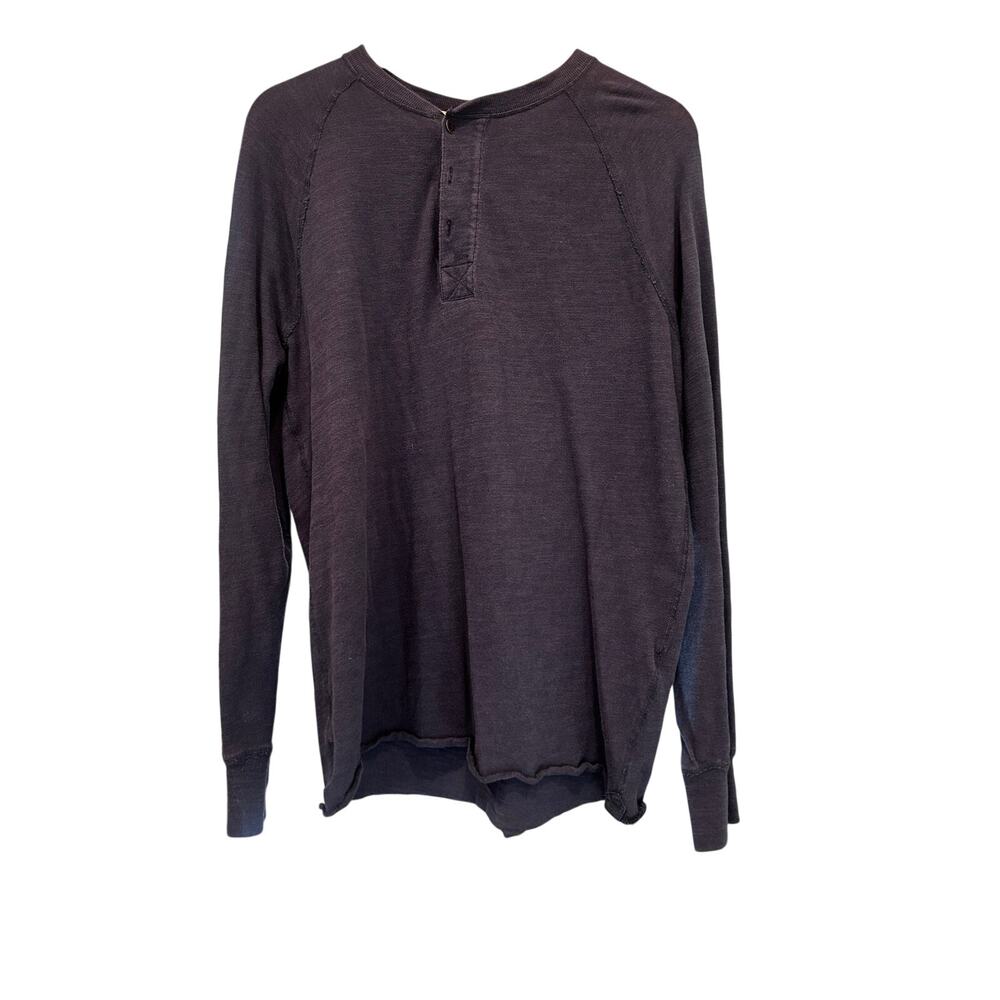 Rag & Bone Standard Issue Navy Henley Thermal Long Sleeve Shirt M